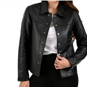 Frye Women's Classic Black Lamb Leather Jacket
